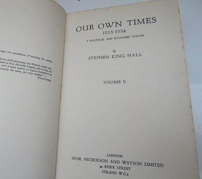 Our Own Times 1913-1934 A Political And Economic Survey By Stephen King-Hall Vol II book image 3