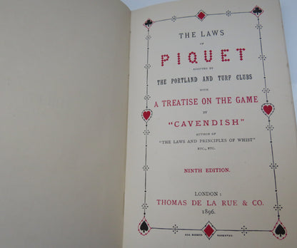 The Laws Of Piquet Adopted By The Portland and Turf Clubs With A Treatise On The Game By Cavendish 1 book image 3