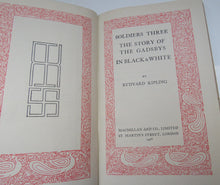 Load image into Gallery viewer, Soldiers Three The Story Of The Gadsbys In Black &amp; White By Rudyard Kipling 1926
