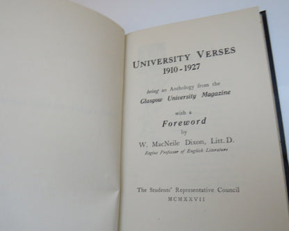 University Verses 1910-1927 Being An Anthology From The Glasgow University Magazine book image 4