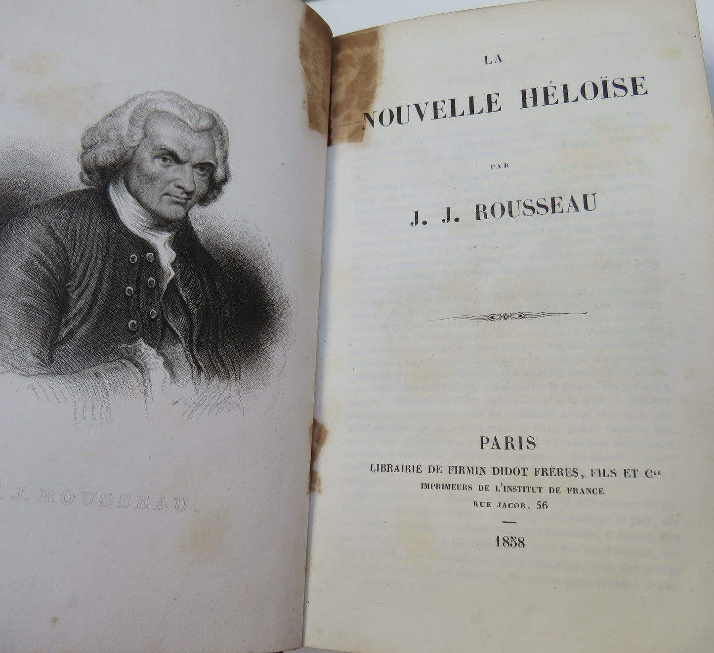 La Nouvelle Heloise Par J. J. Rousseau, 1858 Paris