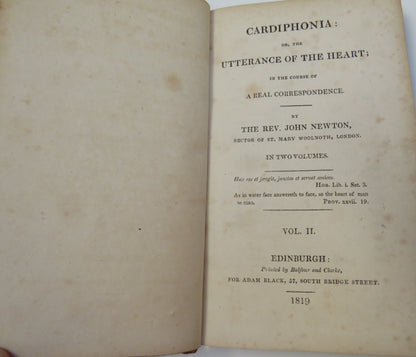 Cardiphonia Or The Utterance Of The Heart; In The Course Of A Real Correspondence J.Newton 1819 Volu book image 5