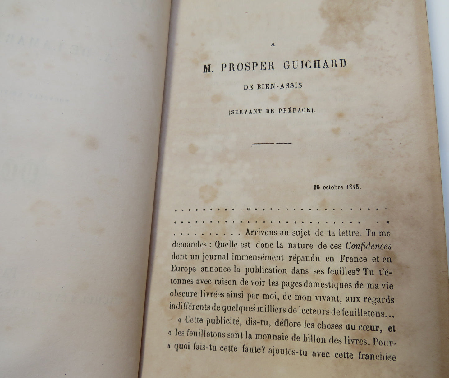 Les Confidences Par A. De Lamartine - Nouvelle Edition 1860