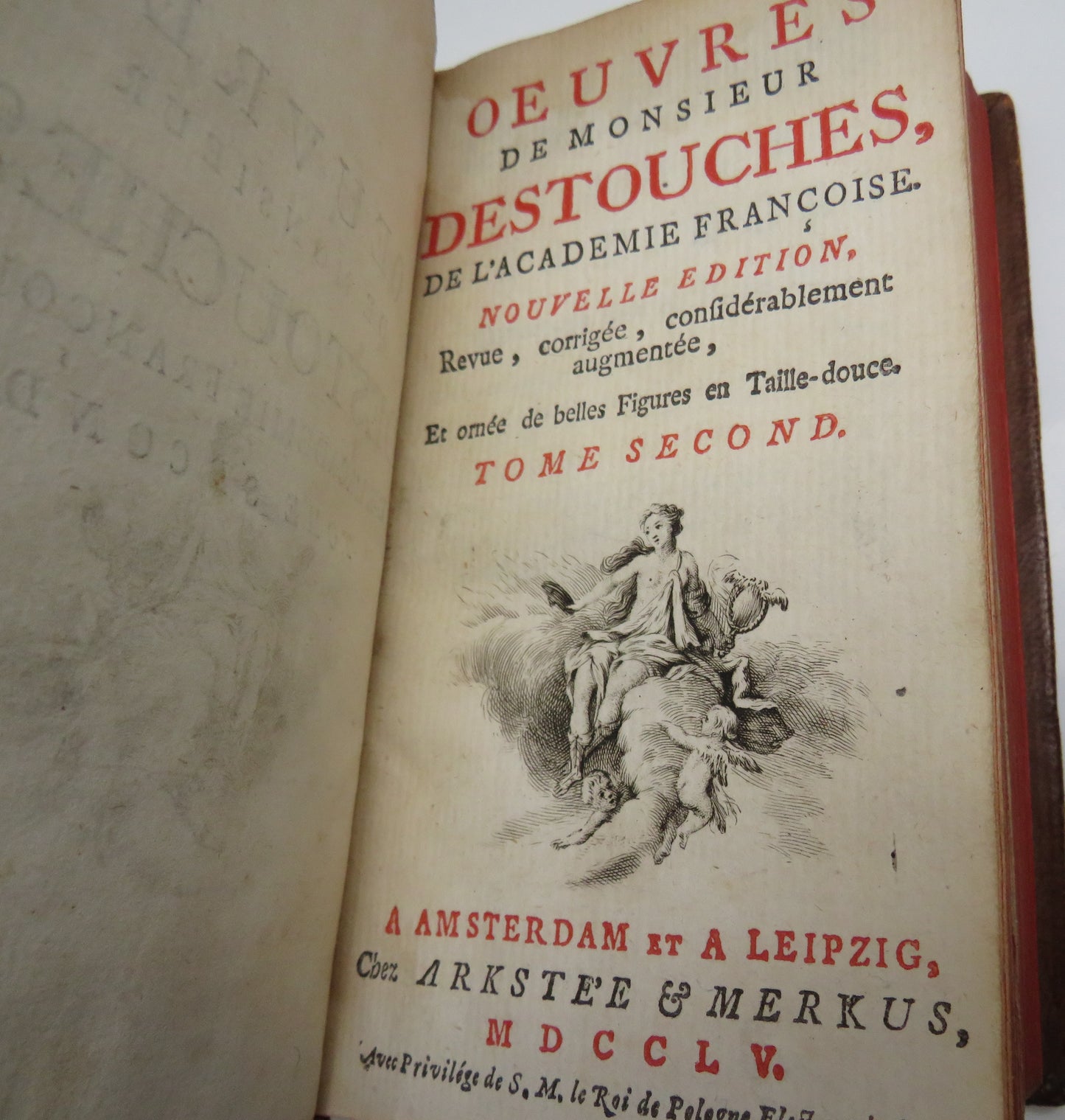 Oeuvres De Monsieur Destouches De L'Academie Fancoise Nouvelle Edition Volume II 1755 Antique French Book