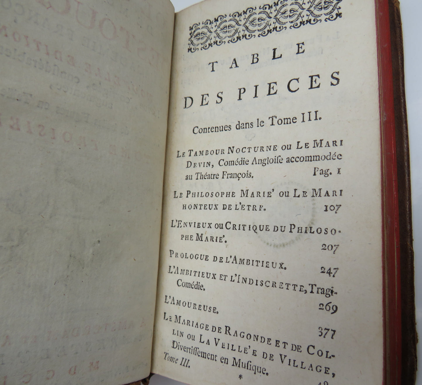 Oeuvres De Monsieur Destouches De L'Academie Fancoise Nouvelle Edition Volume III 1755 Antique French Book