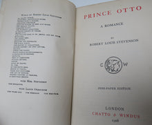 Load image into Gallery viewer, Prince Otto A Romance By Robert Louis Stevenson 1908
