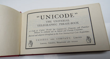 "Unicode" The Universal Telegraphic Phrase-Book 1934 book image 3