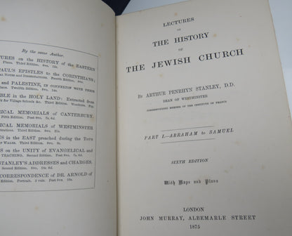 Lectures On The History Of The Jewish Church By Arthur Penrhyn Stanley 1875 Vol I, II, II book image 4