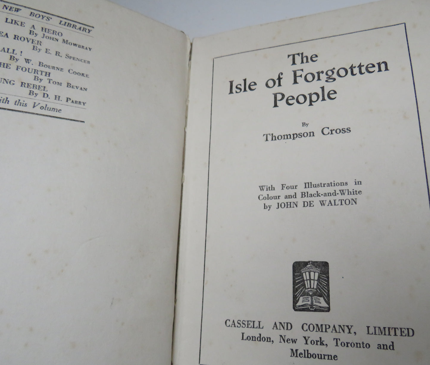 The Isle Of Forgotten People By Thomson Cross 1925 1st Edition