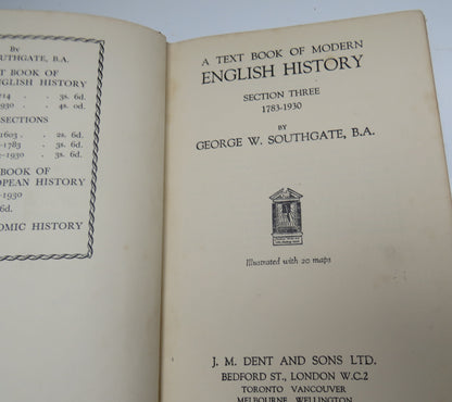 A Text Book Of Modern English History Section Three 1783-1930 By George W.Southgate 1934 book image 4