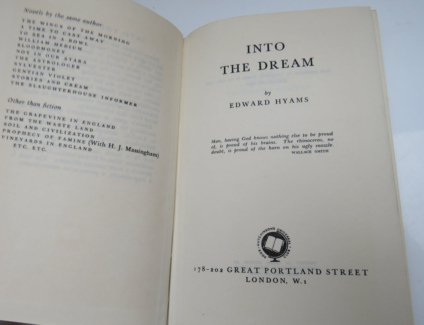 Into The Dream By Edward Hyams 1958