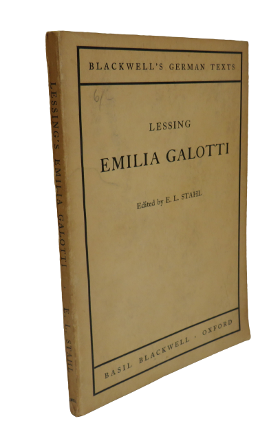 Emilia Galotti Edited By E.L.Stahl 1946 Blackwell's German Texts