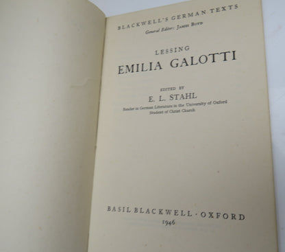 Emilia Galotti Edited By E.L.Stahl 1946 Blackwell's German Texts book image 4