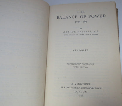 The Balance Of Power 1715-1789 By Arthur Hassall Period VI 1947 book image 4