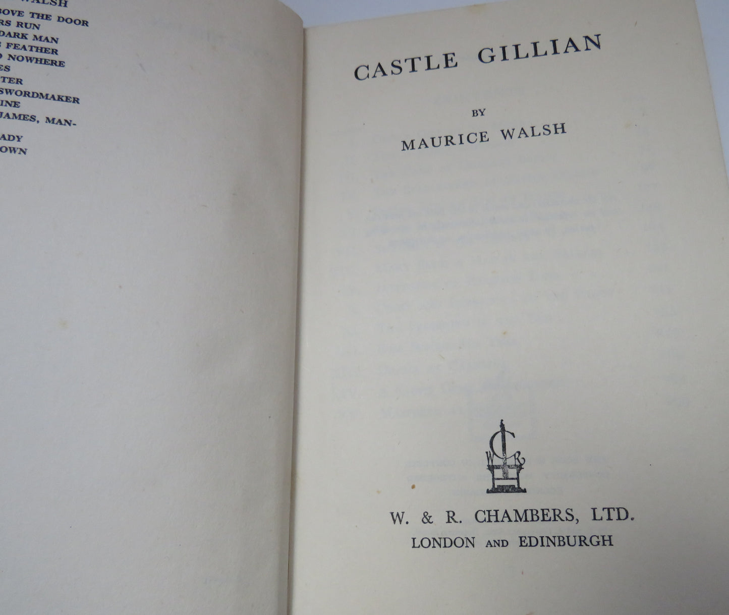 Castle Gillian By Maurice Walsh 1948 1st Edition