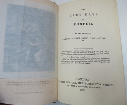 The Last Days Of Pompeii By The Author Of Pelham Eugene Aram Paul Clifford 1849 book image 5