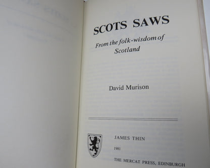 Scots Saws From The Folk-Wisdom Of Scotland By David Murison 1981 book image 3