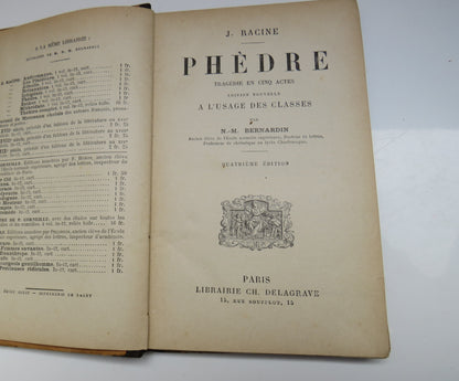 Phedre Tragedie En Cinq Actes By J.Racine Antique French Book book image 3