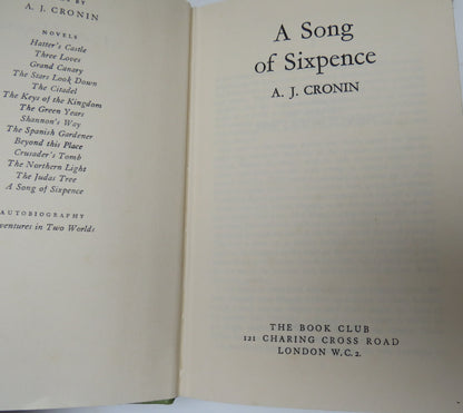 A Song Of Sixpence By A.J Cronin 1965 book image 3