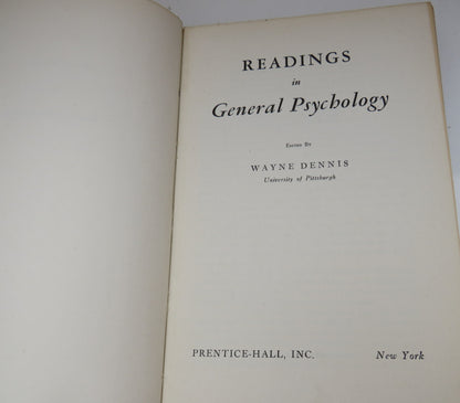 Readings In General Psychology Edited By Wayne Dennis 1950 book image 4