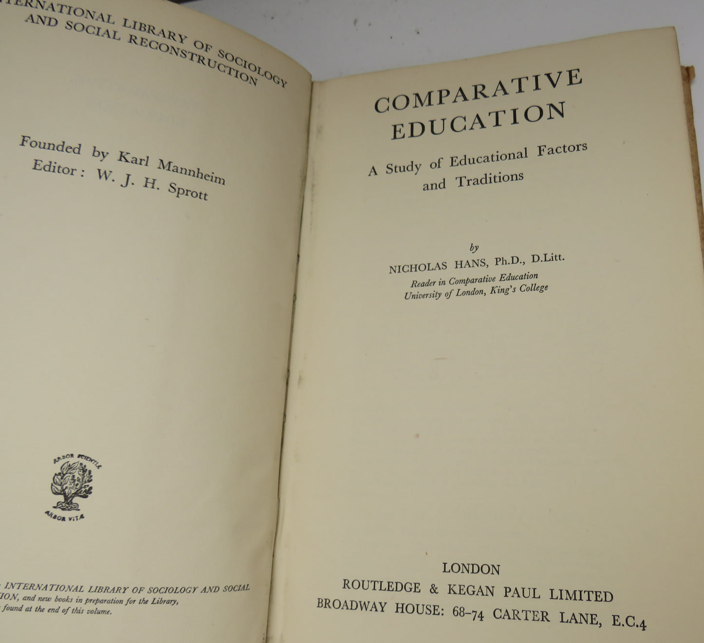 Comparative Education A Study Of Educational Factors And Traditions By Nicholas Hans