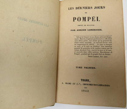 Les Derniers Jours De Pompei Imite De Bulwer 1842 French Book book image 4