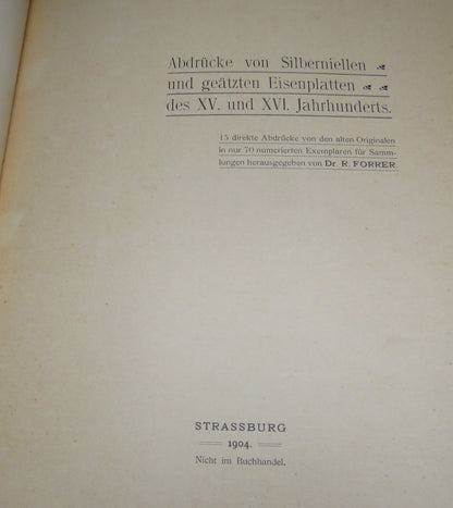 Abdrucke Von Silberniellen Und Geatzten Eisenplatten Des XV Und XVI Jahrhunderts 1904 book image 4