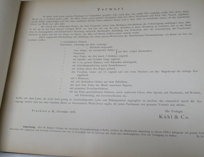 1888 German Book - Die Marfels' Sche Uhren-Sammlung Umfassend Interessante Taschen-Uhren book image 4