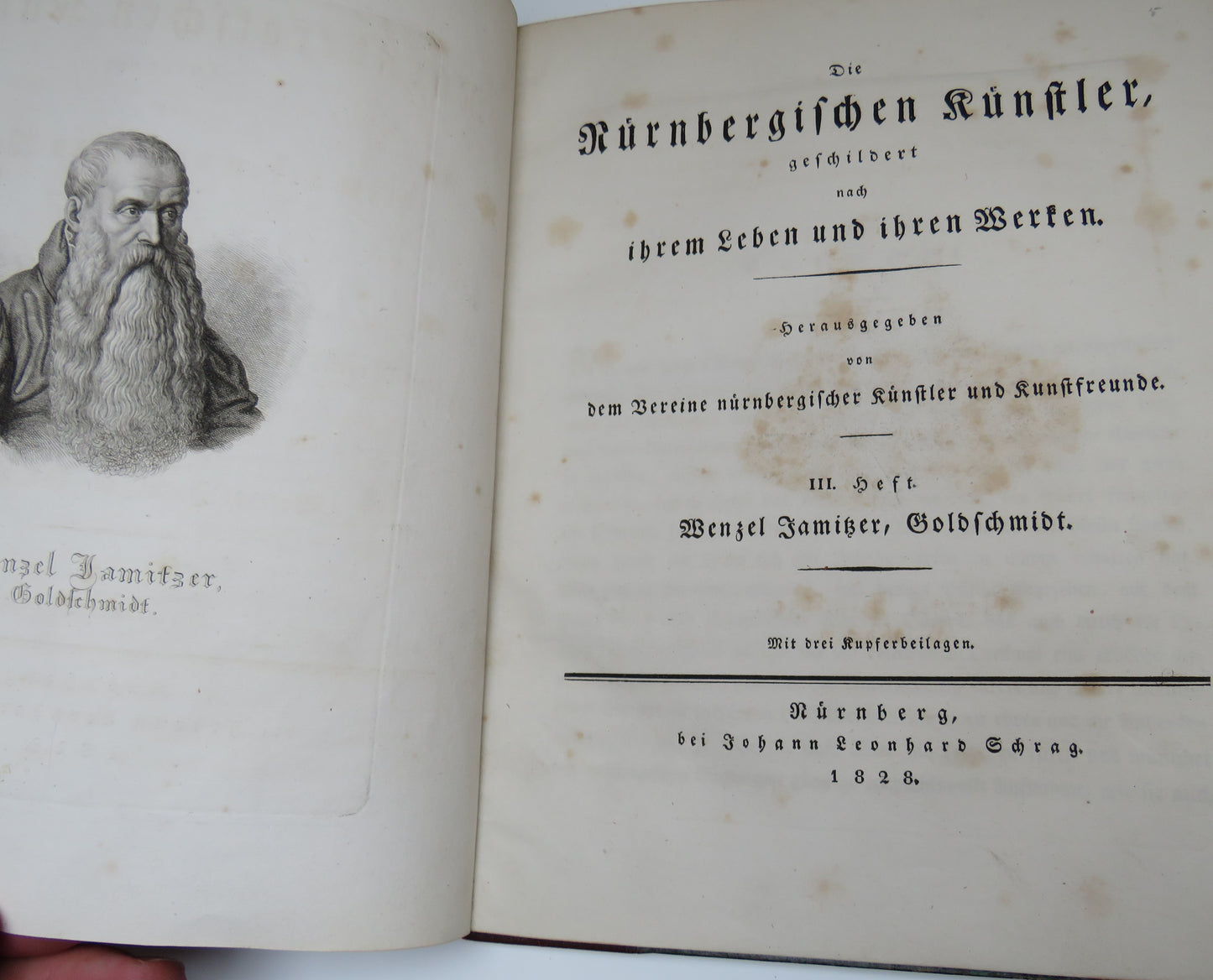 Antique German Book - Die Rurnbergifchen Runstlet Gefchilbert Nach Ihrem Leben Und Ihren Werken von dem bereine nurnbergifcher runftler und Runftfreunde  heft wenzel jamitzer goldschmidt 1828