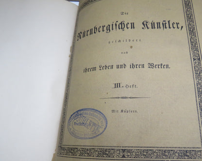 Antique German Book - Die Rurnbergifchen Runstlet Gefchilbert Nach Ihrem Leben Und Ihren Werken von  book image 9