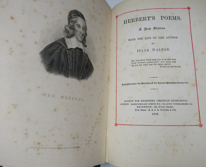 Herbert's Poems A New Edition With The Life Of The Author By Izaak Walton 1903 book image 4