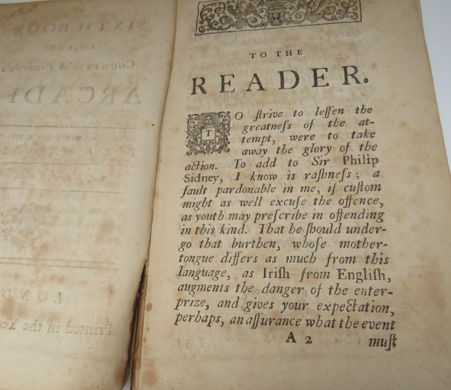 A Sixth Book To The Countess Of Pembroke's Arcadia Written By R.B. Of Lincolns-Inn Esq 1724