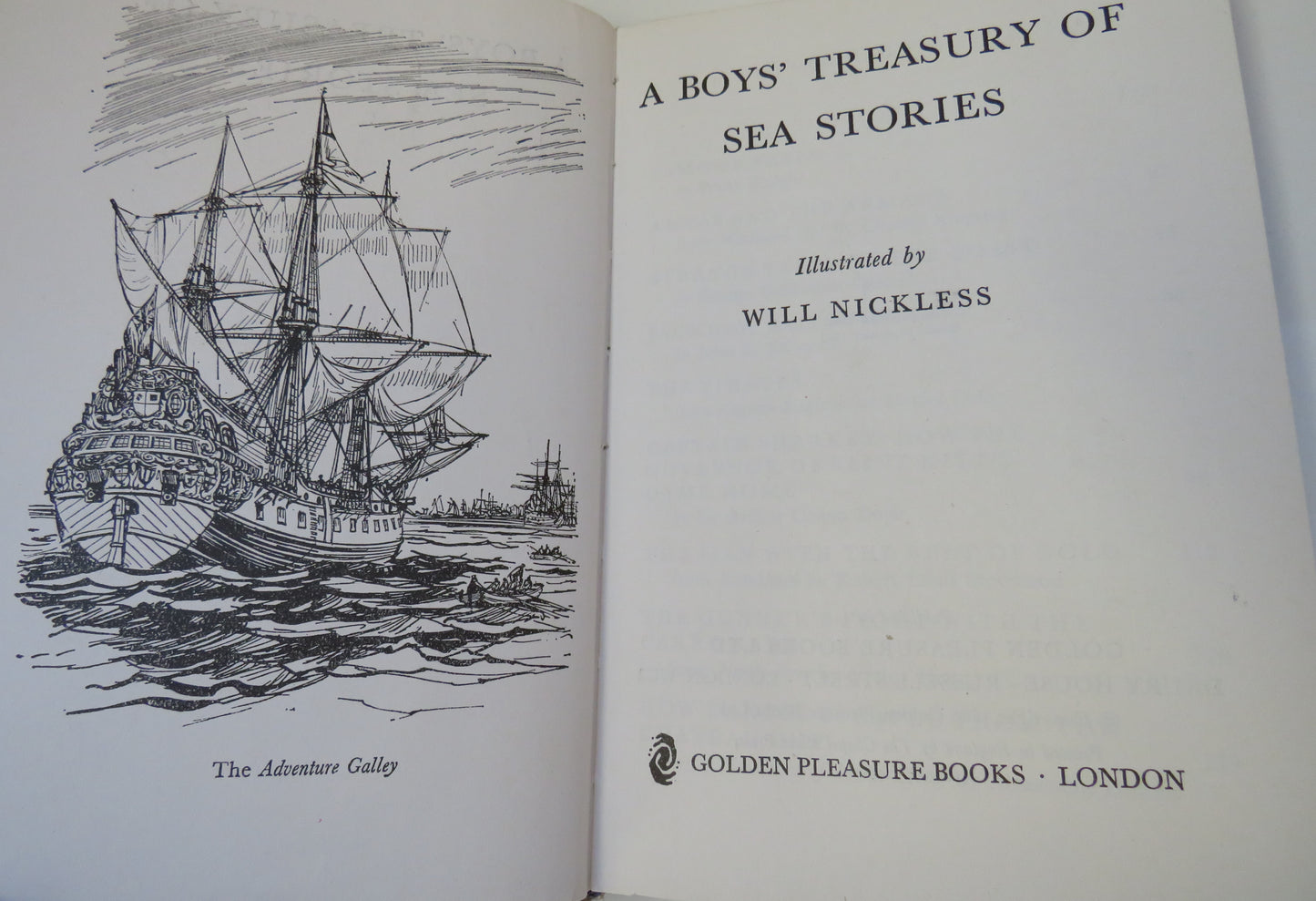 A Boys' Treasury Of Sea Stories Illustrated By Will Nickless 1967