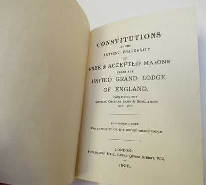 United Grand Lodge Of England Constitutions 1926 book image 3