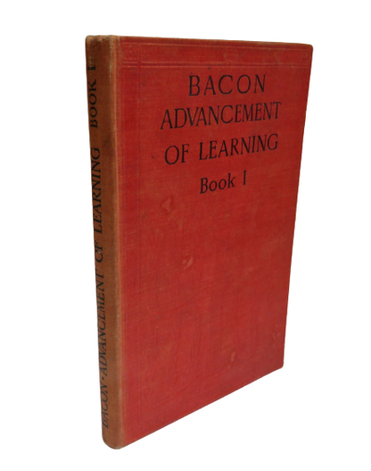 The Advancement Of Learning Book I. By Francis Bacon 1934 book front cover