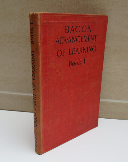 The Advancement Of Learning Book I. By Francis Bacon 1934 book image 2