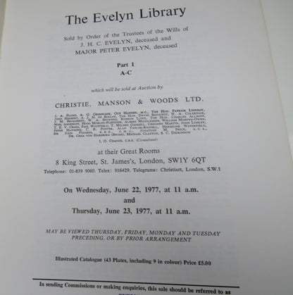 The Evelyn Library Part 1 A-C June 22-23 1977 - Christies Auction Catalogue book image 5