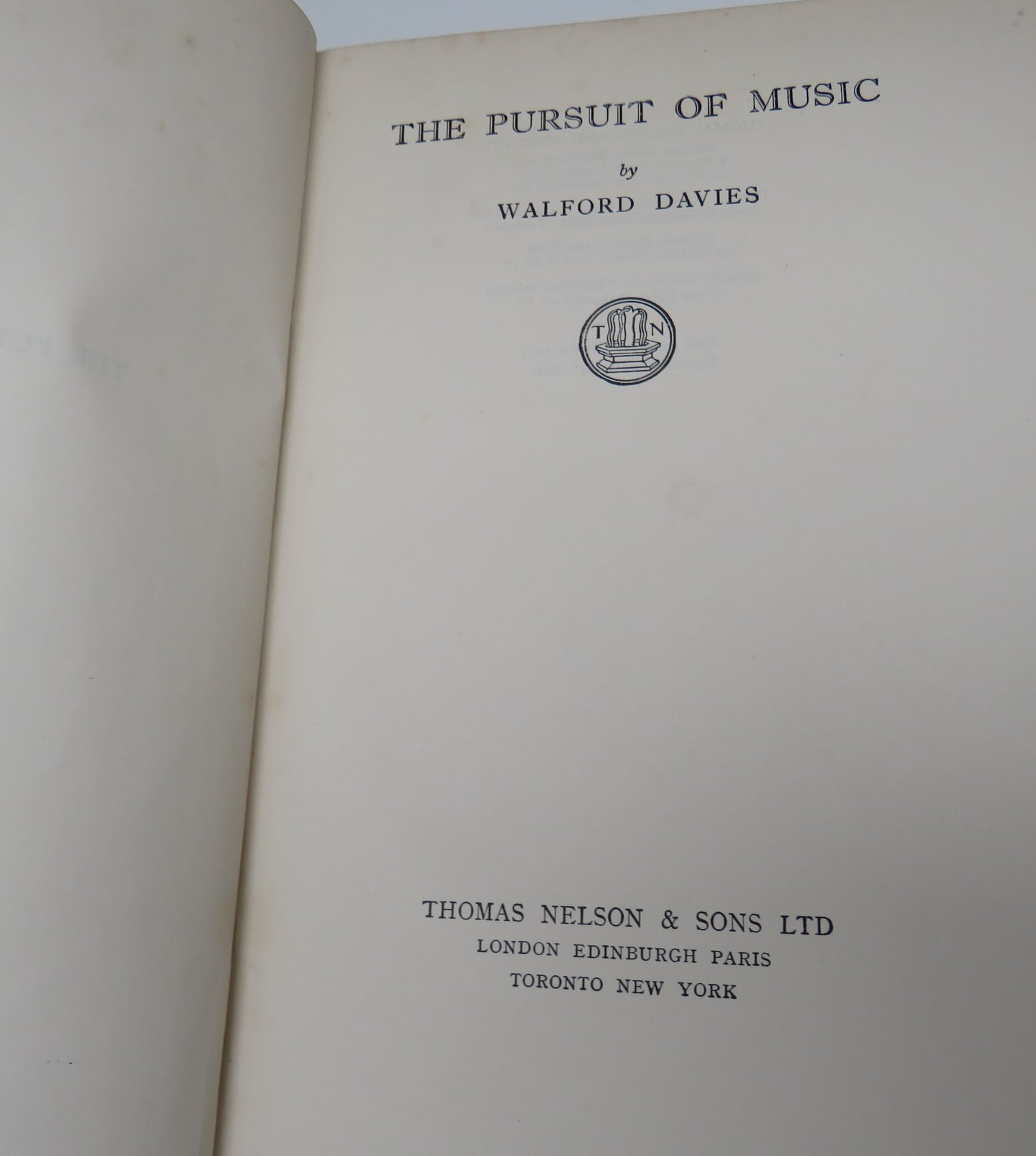 The Pursuit of Music By Walford Davies 1949