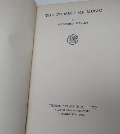 The Pursuit of Music By Walford Davies 1949 book image 4