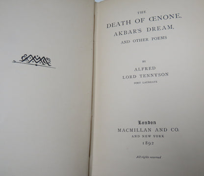 The Death If Cenone Akbar's Dream and Other Poems By Alfred Lord Tennyson 1892 book image 4