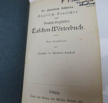Dr.Friedrich Kohlers English-Deutsches und Deutsch-English Taschen-Wörterbuch book image 3