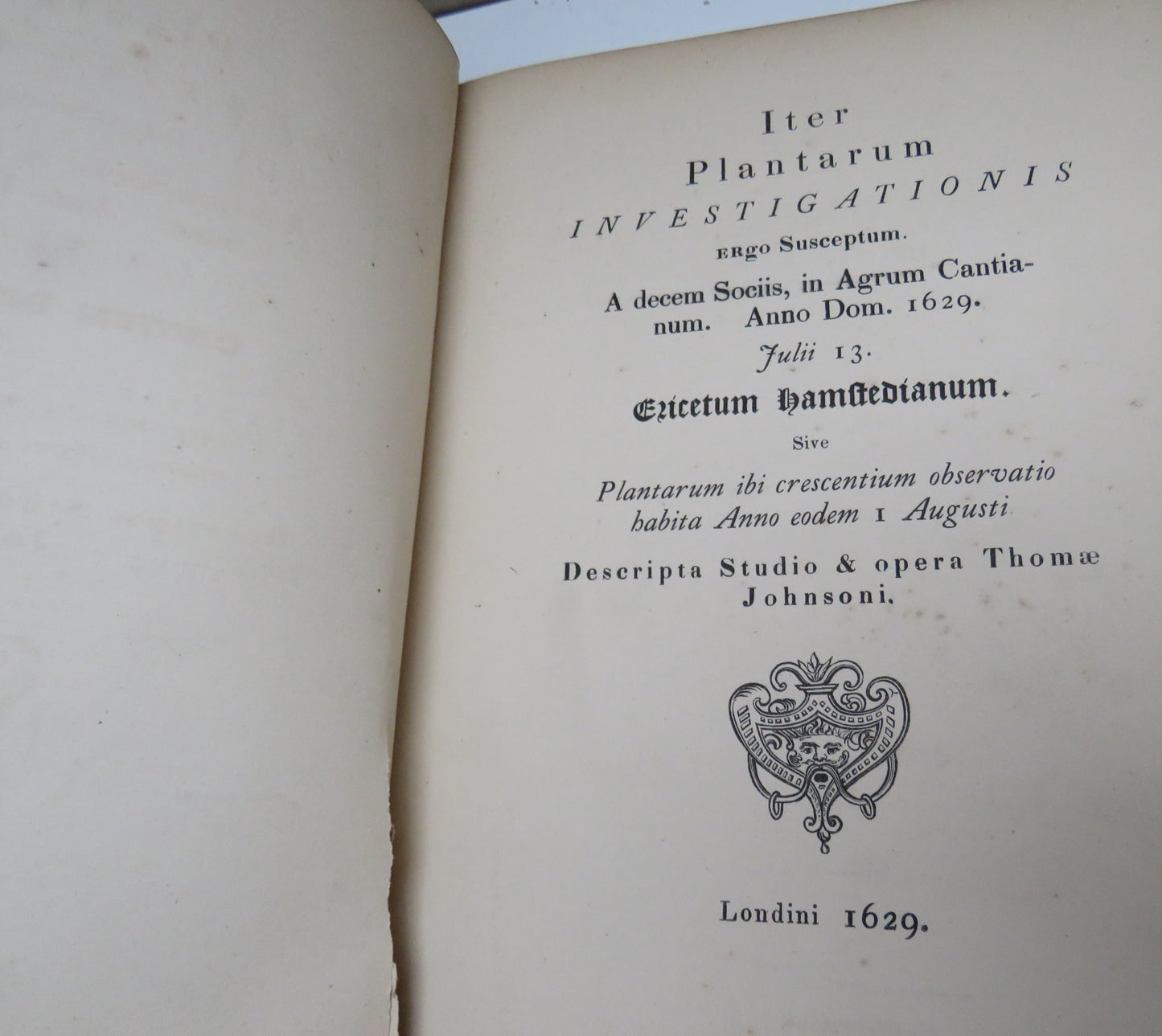 Opuscula Omnia Botanica Thomae Johnsoni 1837 Reprint From 1629 Edition