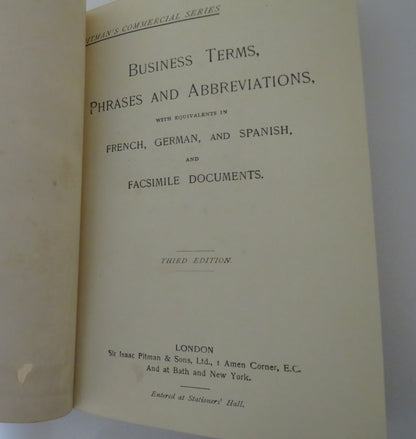 Pitman's Commercial Series Business Terms, Phrases And Abbreviations, With Equivalents In French, Ge book image 4