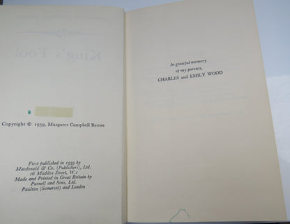 King's Fool By Margaret Campbell Barnes 1959 book image 5
