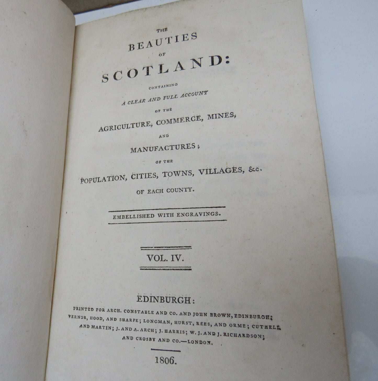 The Beauties Of Scotland Volume IV 1806