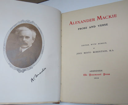 Alexander Mackie Prose And Verse By John Minto Robertson 1916 book image 6