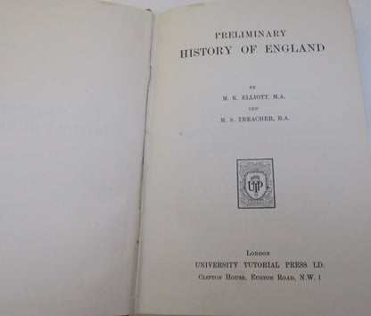 Preliminary History Of England By M.K. Elliot and M.S.Treacher 1940 book image 3