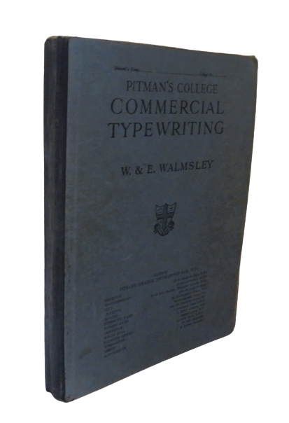 Pitman's College Commercial Typewriting By W. & E.Walmsley book front cover