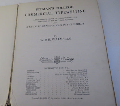 Pitman's College Commercial Typewriting By W. & E.Walmsley book image 3