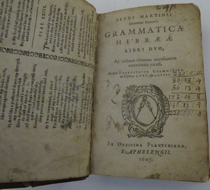 Grammatica Hebraeae Libri Dvo By Petri Martinii 1607 book image 5